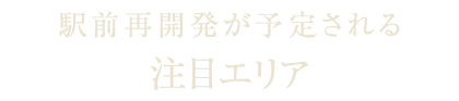 駅前再開発が予定される注目エリア